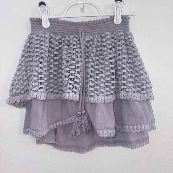 White Cabana Layered Lavender Eyelet Skirt - Picture 6 of 14
